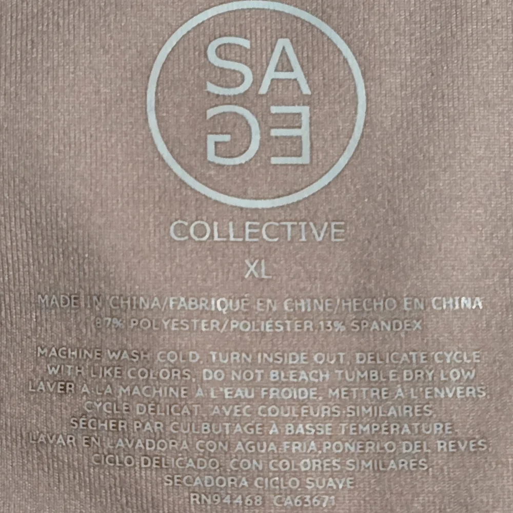 SAGE collective leggings with pockets Dusty pink women's size Xl - Picture 3 of 3
